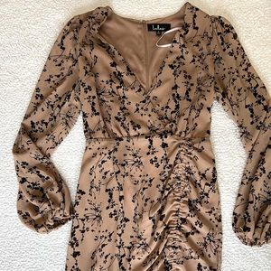 NWOT One True Love Taupe Long Sleeve Mini Dress Size Small